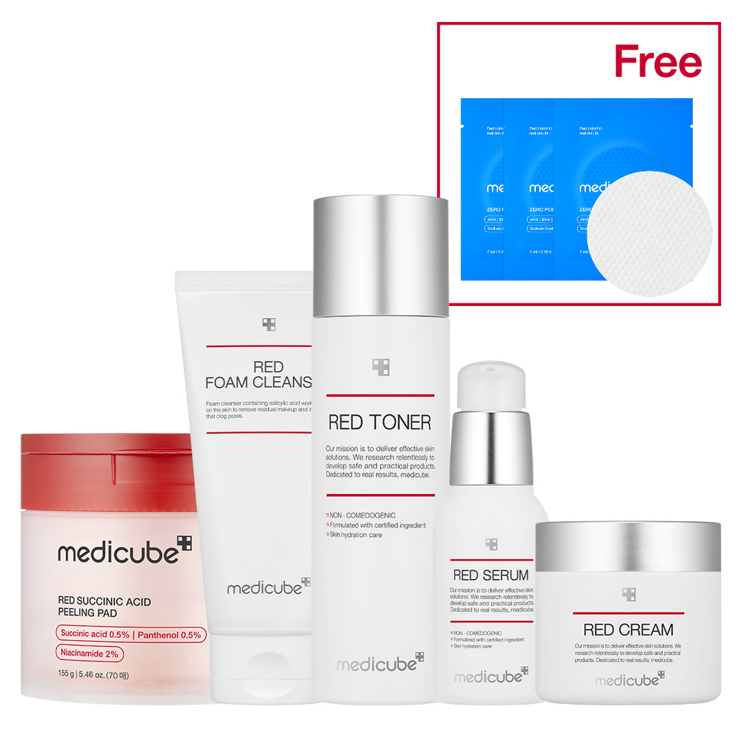 medicube スキンケア3点セット（新品・未開封）レッドクレンジングフォーム Qoo10] メディキューブ 【公式正品】 レッドクレンジングフォーム