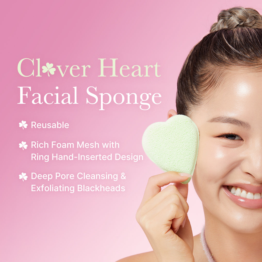 Clover Heart Facial Sponge