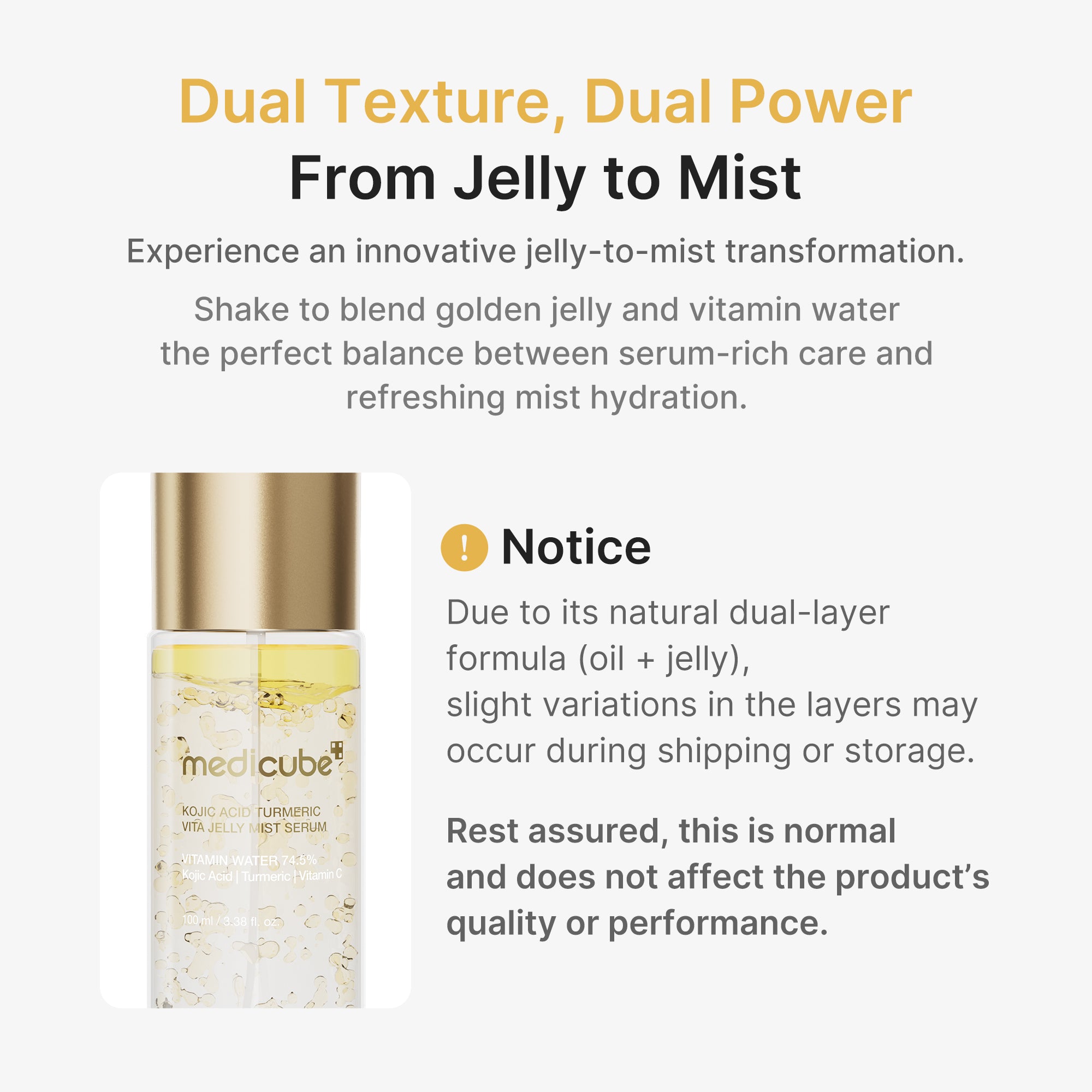 Kojic Acid Turmeric Vitamin Gold Jelly Mist Serum – MEDICUBE US