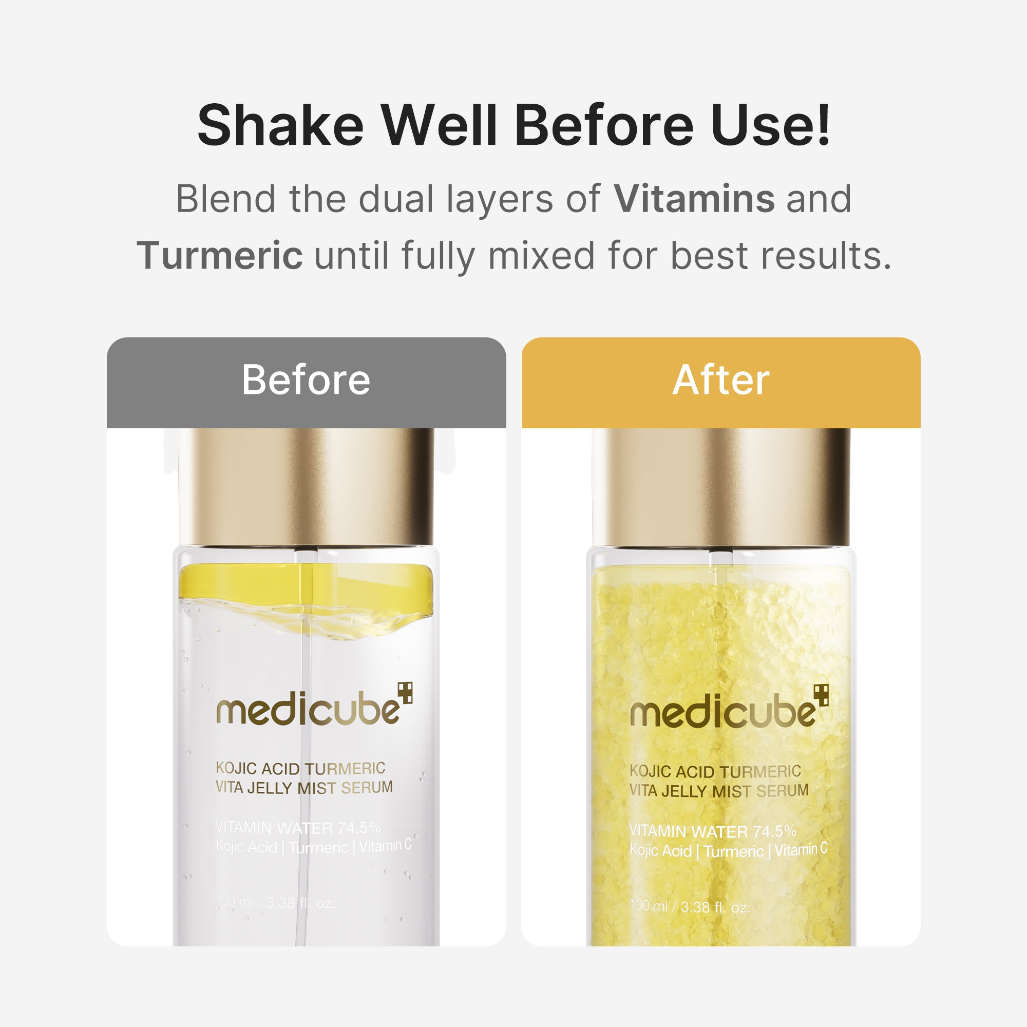 Kojic Acid Turmeric Vitamin Gold Jelly Mist Serum – MEDICUBE US
