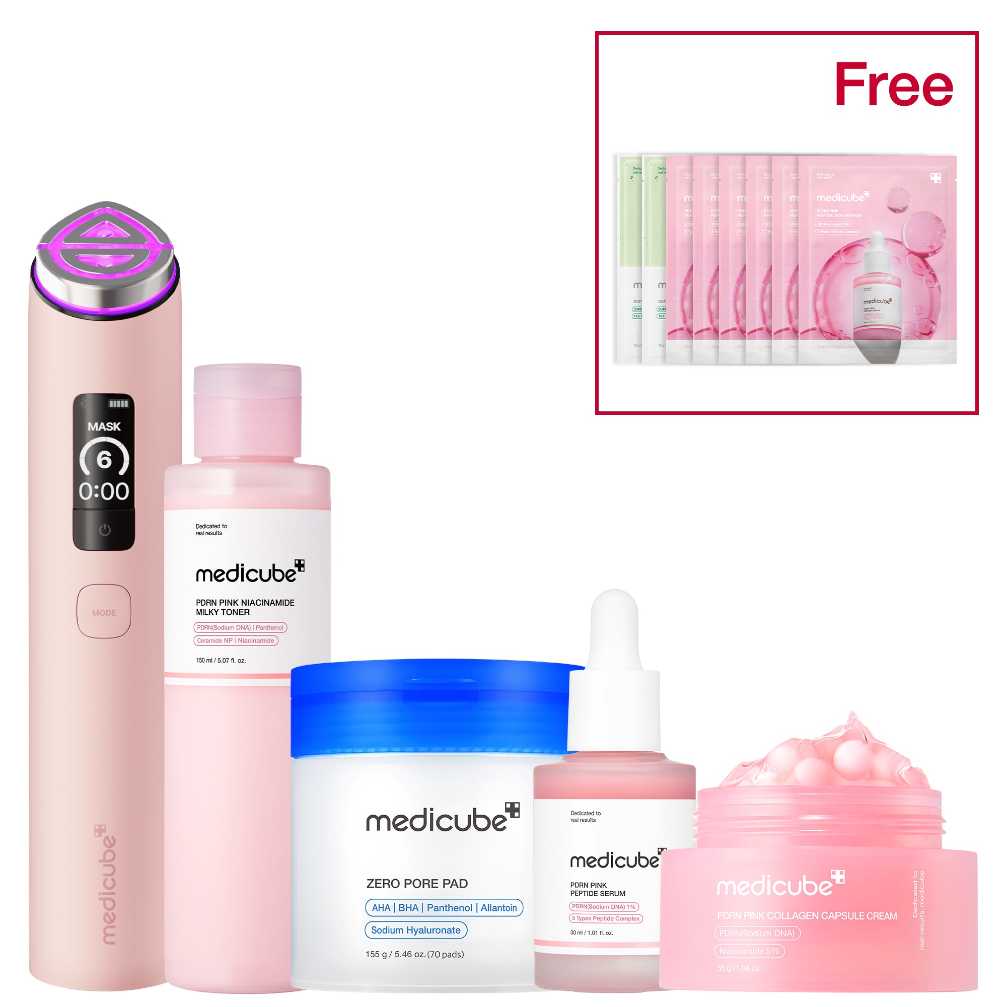 medicube No.1 Best Glass Glow Set Pink | Beauty Device & Skincare Set