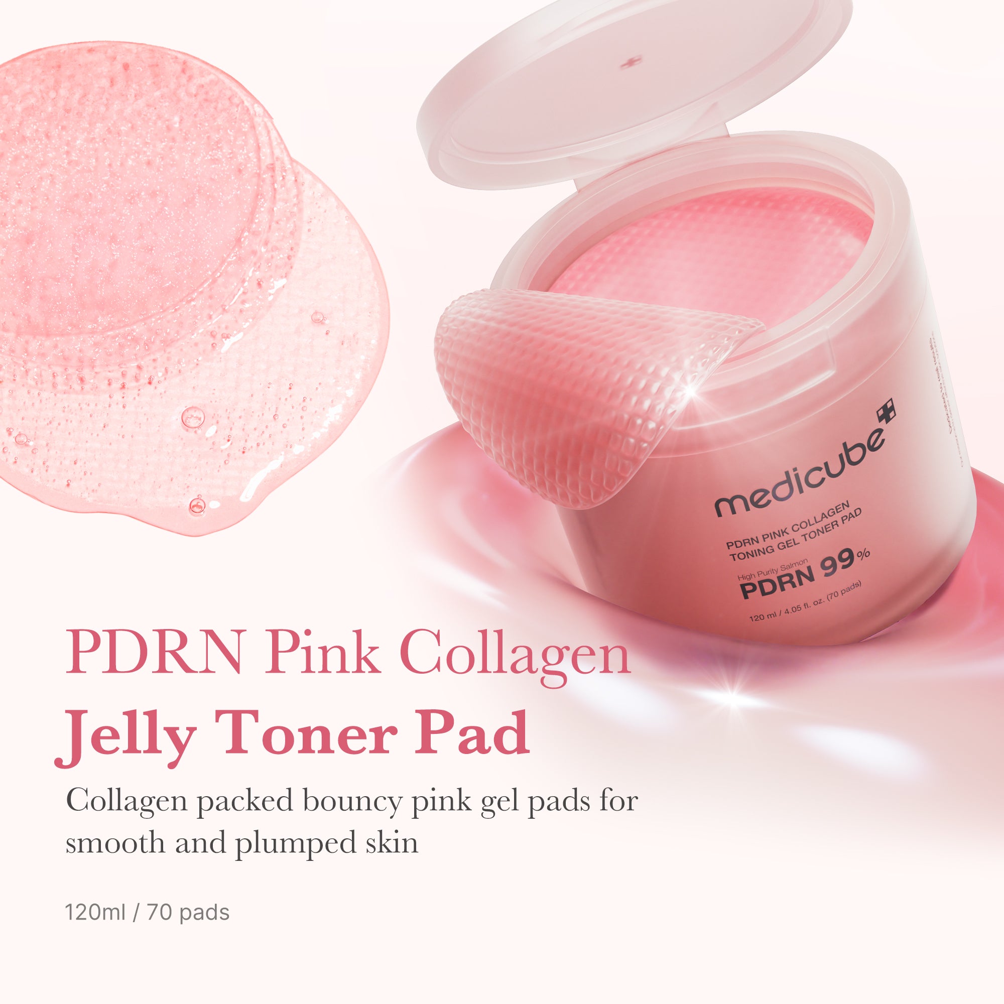 medicube PDRN Pink Collagen Jelly Pads | Radiance & Uneven Skin Care
