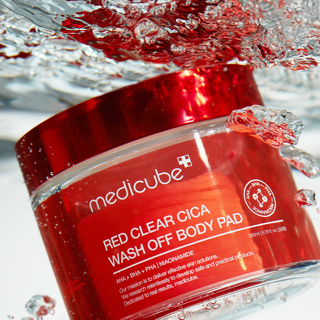 [Wash-off] Red Clear Cica Wash Off Body Pad - MEDICUBE US